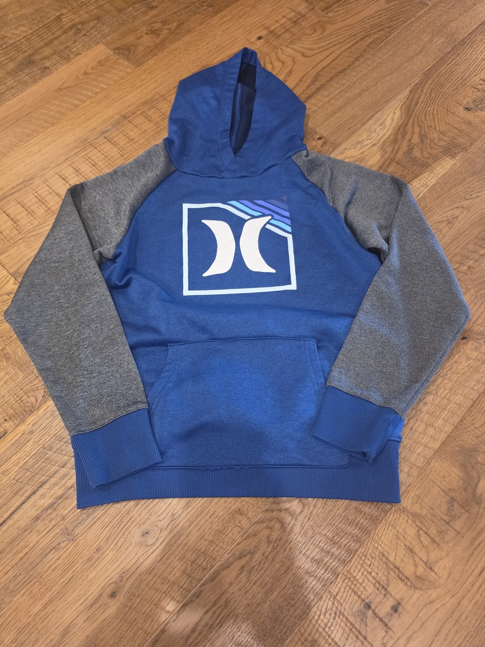 Hurley Blue & Gray Logo Pullover Hoodie